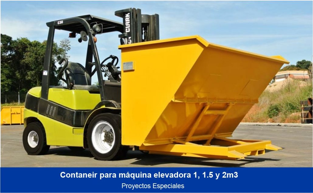 CONTENEDOR PARA CARRETILLA ELEVADORA DE 1, 1,5 Y 2M3